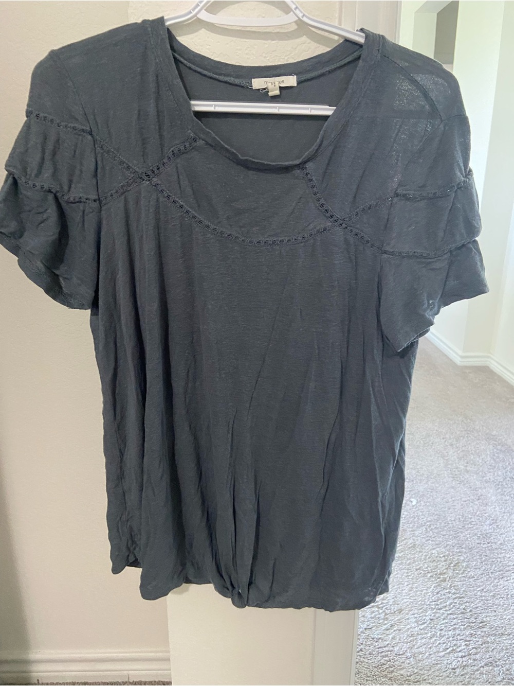 Maurices Gray Short Sleeve Scoop Neck Top
